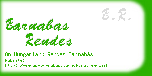 barnabas rendes business card